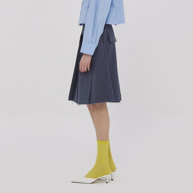 Joy Pleated Skirt_NAVY