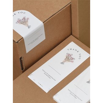 BRISKSTYLE 간단한 감사 라벨  데코 답례 포장 스티커 50P