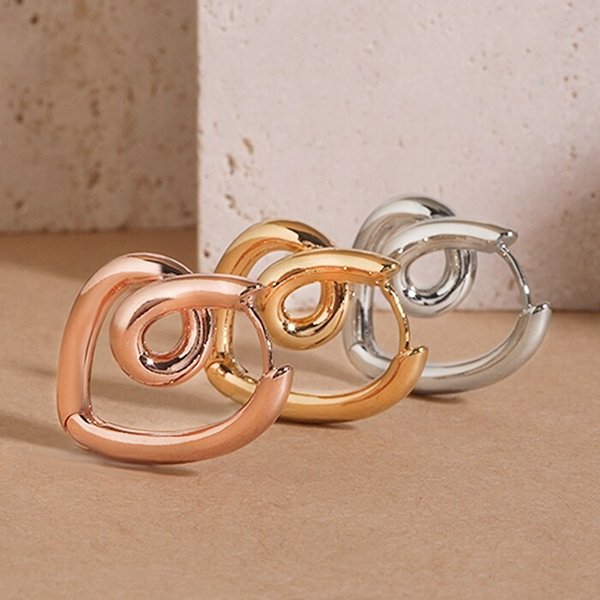 14k G.F 롤링 하트 원터치 링 귀걸이 A00555