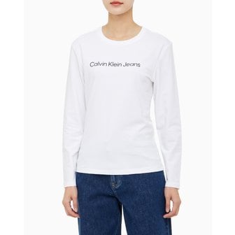 Calvin Klein Jeans 여성 슬림핏 인스티튜셔널 로고 긴팔 티셔츠(J221449)