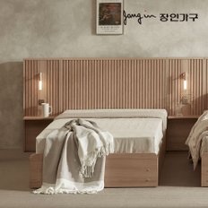 로시 스탠다드 템바보드 LED 호텔식 수납 침대 SS 협탁2 프레임