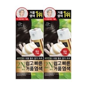 미쟝센 새치커버 쉽고빠른거품염색2N흑색 40G  2개