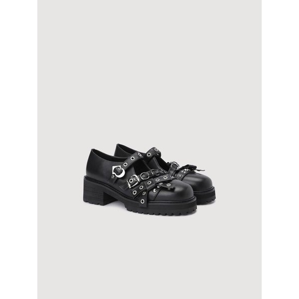 Eyelet Strap Loafers (black) LK1CX26110BKX