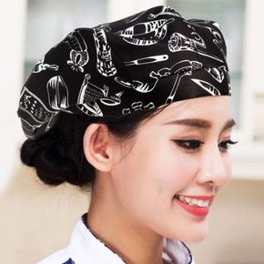 패션 빵모자 패턴 제빵 블랙 베레모 모자