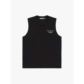 AIR MESH STACK LOGO SLEEVELESS-BLACK