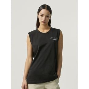 AIR MESH STACK LOGO SLEEVELESS-BLACK