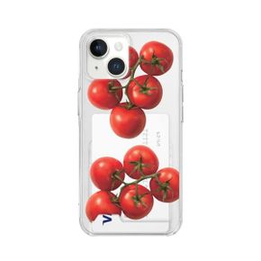 red tomato 디자인 투명 카드수납 폰케이스