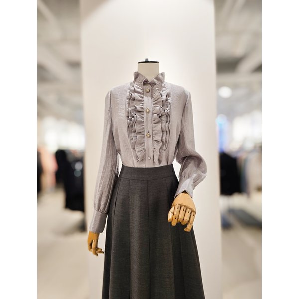 [파주점] [더아이잗컬렉션]글러시 펄 프릴 블ㄹ우스 CPAA0BL251