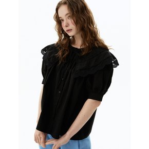 Collar Lace Blouse (Black)