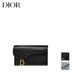 디올 Dior Saddle Cosmos 고트스킨 카드 홀더 지갑 월렛