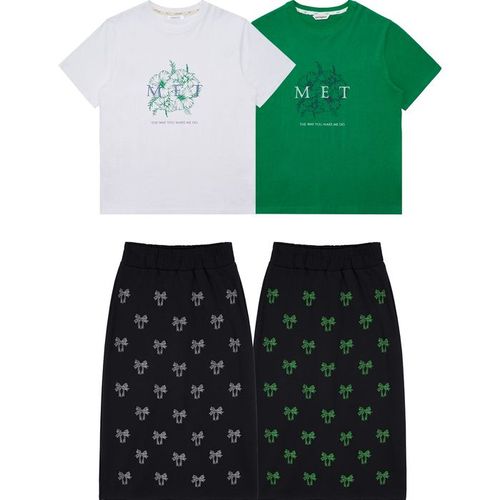 메타퍼 / MET two-tone flower summer set