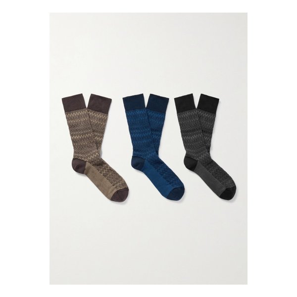 크로셰 니트 코튼 혼방 양말 3p 세트 멀티컬러 46376663162948279