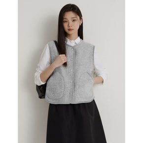 [26SS 시즌오프 30%]울 혼방 텍스쳐 소재 니트 베스트 - 그레이 (BF6136C013)