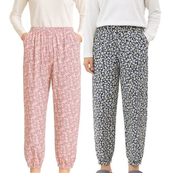 여성 기모 잠옷 바지 플라워 밴딩 기모홈웨어 이지웨어 빅사이즈 99사이즈