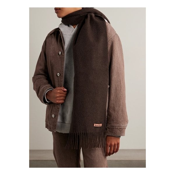 프린지 울 스카프 초콜릿 46376663162899059