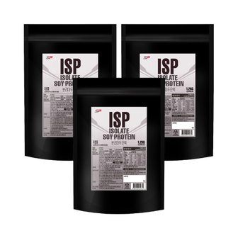 SP스포츠 ISP 식물성 단백질쉐이크 분리대두단백질 흑임자맛 1.2kg x 3개