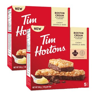  Tim Hortons 팀 홀튼 보스턴 크림 그래놀라 바 피넛프리 5개 2팩