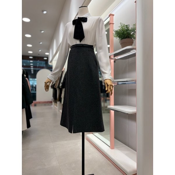 [여주점] 여성 벨티드 A라인 울혼방 스커트(ITPAYSK580)