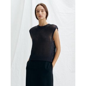 WOLLOW KNIT VEST (CHARCOAL)