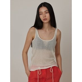 Summer Ribbed Double U Neck Sleeveless