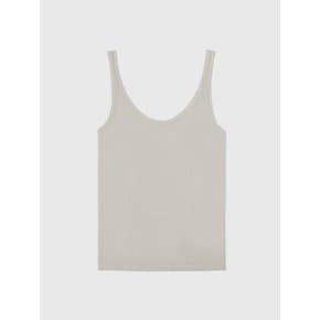 Summer Ribbed Double U Neck Sleeveless