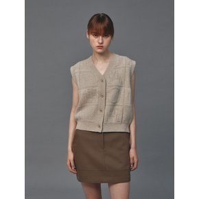 BUTTON KNIT VEST (PISTACHIO)