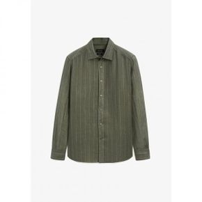 5085913 Massimo Dutti REGULAR FIT PINSTRIPE - Shirt khaki