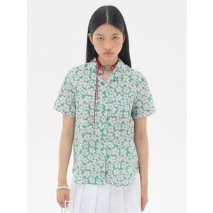 준준스페이스 Seersucker Floral Shirts_Green