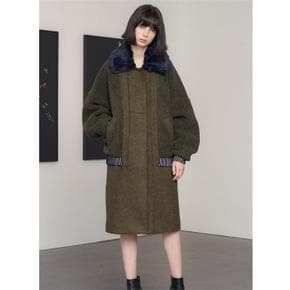 BLOUSON LONG COAT WITH FAUX FUR COLLAR (S1984723)