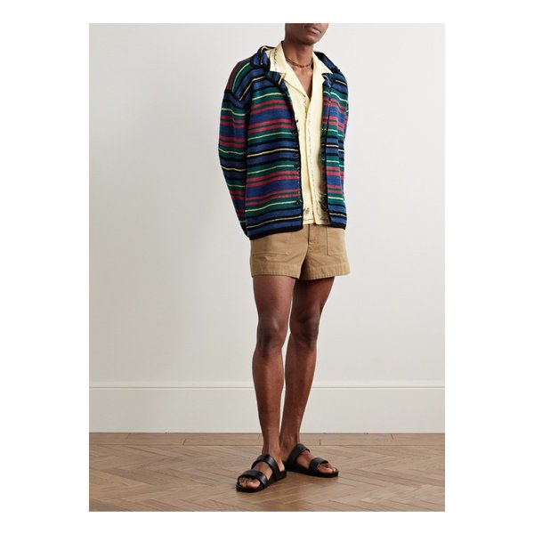 보디 리버뱅크 스트라이프 크로셰 코튼 셔츠 블루 1647597351133489