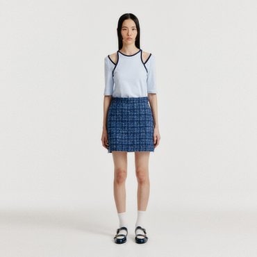 EENK YERO Tweed Mini Skirt - Blue