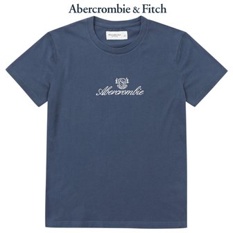 Abercrombie&Fitch [A&FITCH] 아베크롬비&피치 자수로고 반팔티셔츠_ BULE