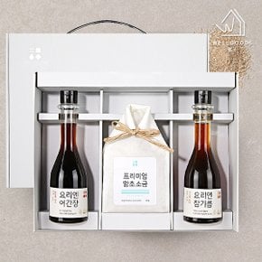 [명절 후 배송][웰굿]프리미엄 조미료 선물세트 2호(참기름,어간장,함초400g)