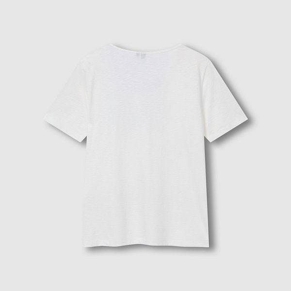 여 슬럽 U넥 반팔 티셔츠 J116201082001