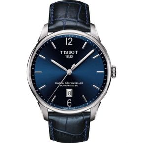 일본 티쏘 메탈 시계 TISSOT티쏘 손목시계 남성 TISSOT 슈만 드 뚜렐 오토매틱 블루 머시인 가죽