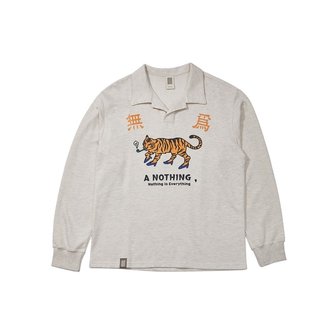 어낫띵 MU-WI PIN-KNIT COLLAR-TEE (Oatmeal)