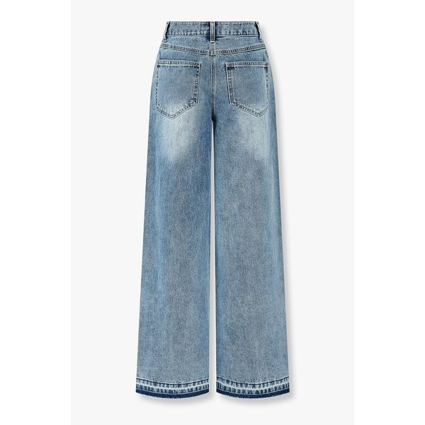 헴 칼라 디테일 와이드 데님 팬츠 7126155501140