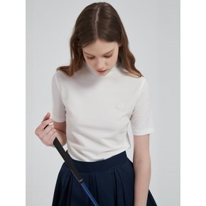Blanc-cane Half-Sleeve Top