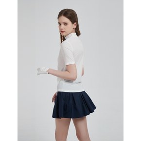 Blanc-cane Half-Sleeve Top