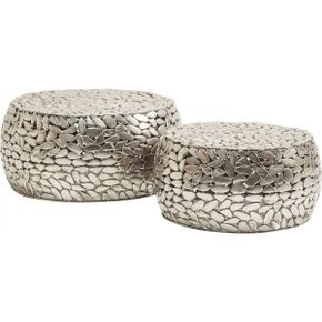 독일 카레 암체어 안락의자 1854891 Kare Design Pebbles Deluxe Coffee Table Set of 2 Silver