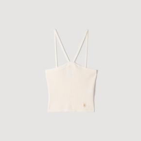 크롭 기장의 골지 니트 탑 Jeansblau SFPPU02863