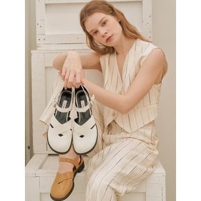 mer strap sandal black ivory