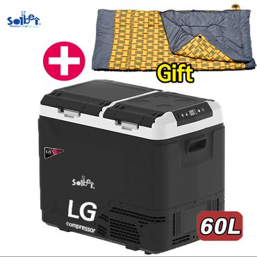 솔베이 몬스터 듀얼 스마트 LG콤프 차량용 캠핑용 냉장고 냉동고 점보60L/DC 12v 24v  이동식 냉온장고