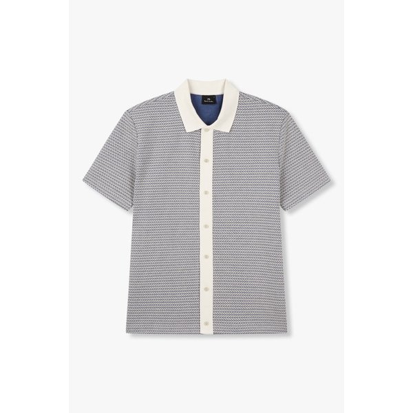 [PS PAUL SMITH] 패턴드 프론트 버튼 폴로 셔츠 5735127127000