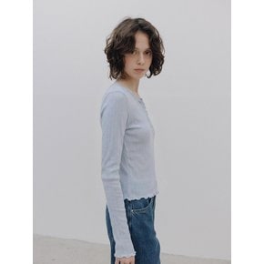 Lace Y Neck Jersey T-Shirt (3color)