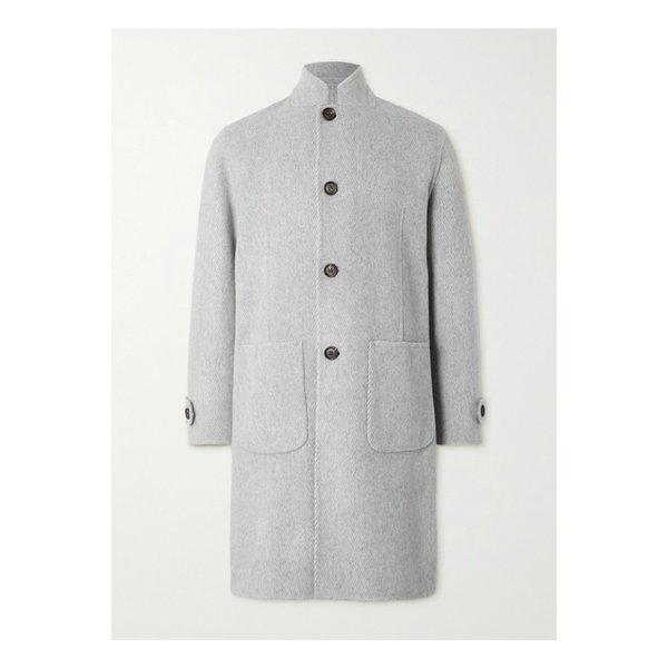 헤링본 울 캐시미어 블렌드 오버코트 46376663162880319