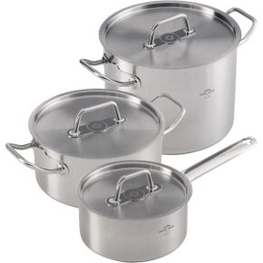 영국 쿤 리콘 프라이팬 Kuhn Rikon Montreux 스테인리스 스틸 3Piece Cookware Set Silver 16 cm