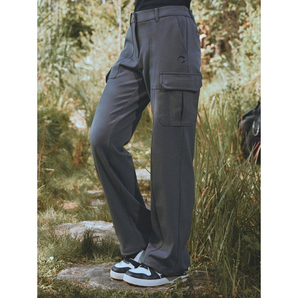 여성 울라이크 카고포켓 와이드팬츠 그레이