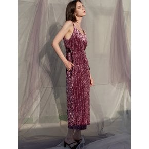 Hollywood Ornament Velvet Dress_Burgundy