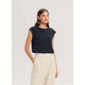 Simple round sleeveless _Blueberry (B61003ATN30_N15)